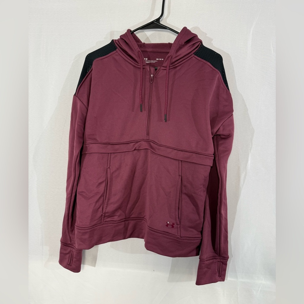 UNDER ARMOUR Women's Medium Loose Burgundy Purple Quarter Zip Jacket